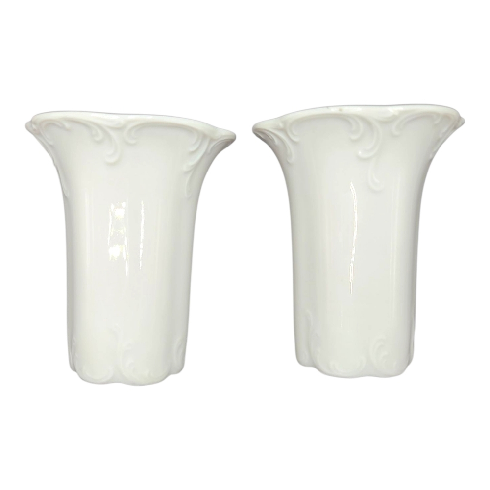 Rosenthal Monbijou Porcelain Flower Vase Classic Rose Collection 3" Set of 2